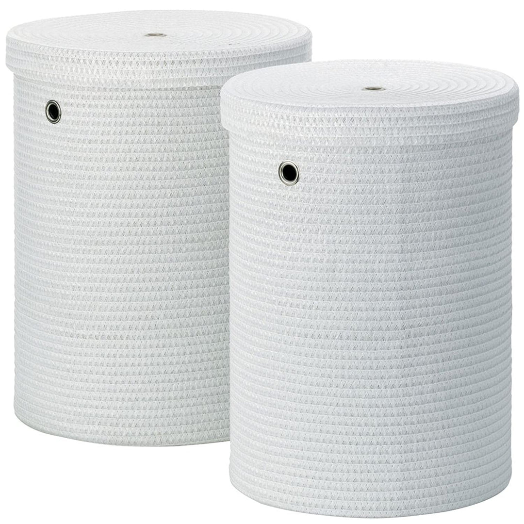 kela Wäscheboxen-Set Rimossa 2 Stücke aus Stoff in weiss, Textil, 42 x 42 x 52 cm