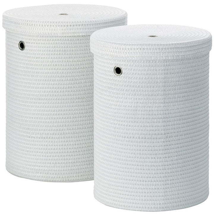 kela Wäscheboxen-Set Rimossa 2 Stücke aus Stoff in weiss, Textil, 42 x 42 x 52 cm