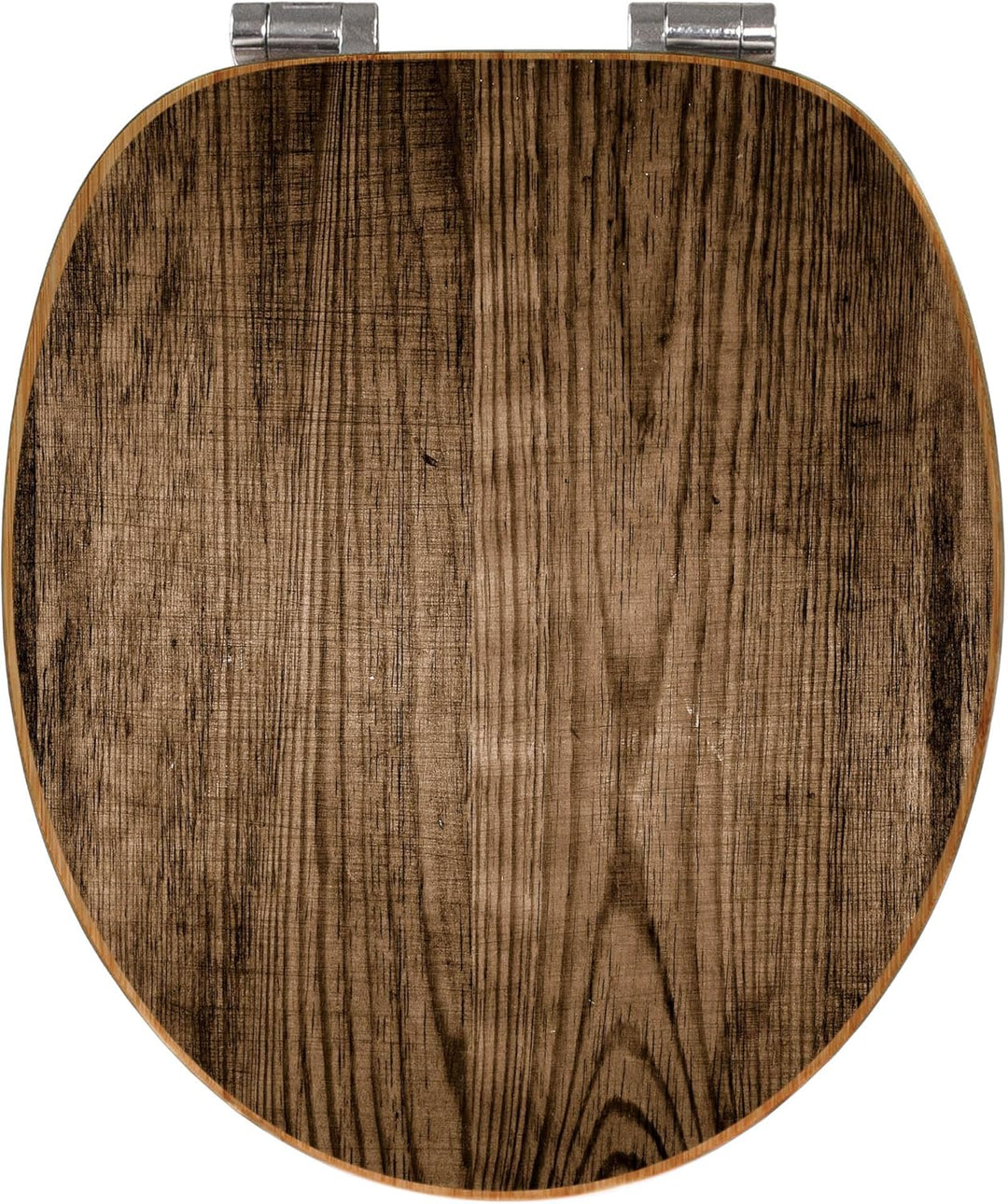 banjado® Design WC Sitz Bambus Absenkautomatik mit Motiv Maserung Dunkel/Toilettendeckel mit Absenka