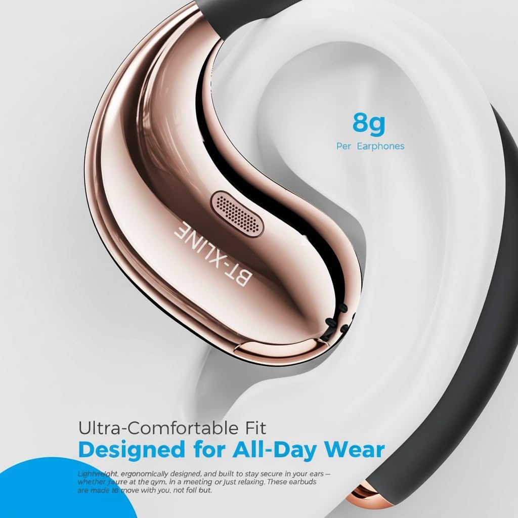 Micool Open-Ear Kopfhörer Bluetooth 6.0, Clip-On Ohrhörer Kabellos mit 36H Spielzeit, Geräuschreduzi