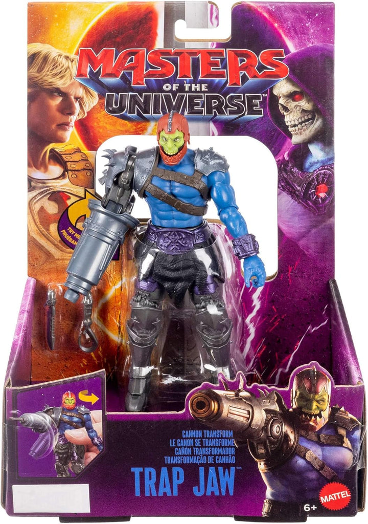 Masters of the Universe Funktions-Actionfigur Trap Jaw mit wandelbarer Kanone, Dreh- und Loslassfunk