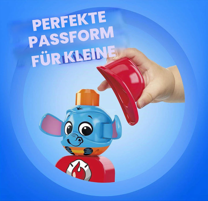Mega Bloks GYH11 - Guck-Guck-Feuerwache Bauset, mit 2 Guck-Guck-Tieren, Zubehör und 42 Bausteinen, f