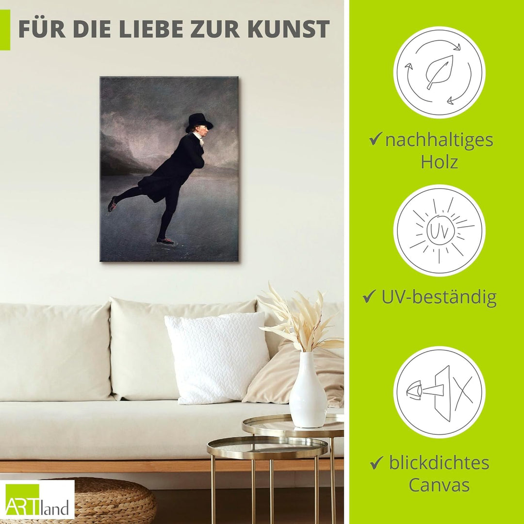 ARTland Leinwandbilder Wandbild Bild auf Leinwand 30x40 cm Wanddeko See Eis Pfarrer Robert Walker be