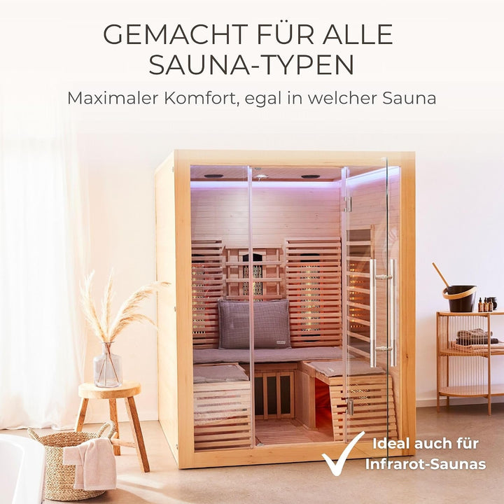SAUNASOFA® von BADESOFA® | Extra bequeme Sauna-Matte mit Kissen | Einfacher Transport dank Tragegurt