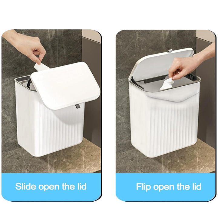 Biomülleimer Küche, 9L Hängender Mülleimer Küche mit Deckel, komposteimer für Küche/Badezimmer/campi