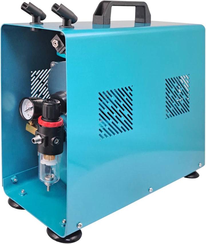 AMUR Airbrush Kompressor Duo-Power - Das Airbrush-Kit mit Doppel/Zweizylinder mit Schutzgehäuse für