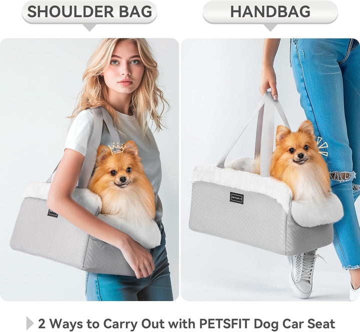 PETS FITHunde Mittelkonsole Auto, Autositz für kleine Hunde mit verbesserten Sicherheitsgurten, wasc