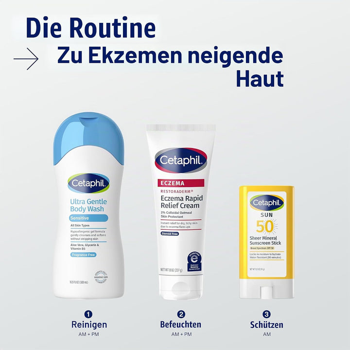 CETAPHIL ECZEMA RESTORADERM FLARE-UP RELIEF CREAM, For Eczema Prone Skin, 8 oz, Barrier Repair, 48 H