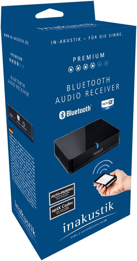 inakustik – 00415003 – Bluetooth Audio Receiver | Für die kabellose Musikwiedergabe vom Smartphone/T