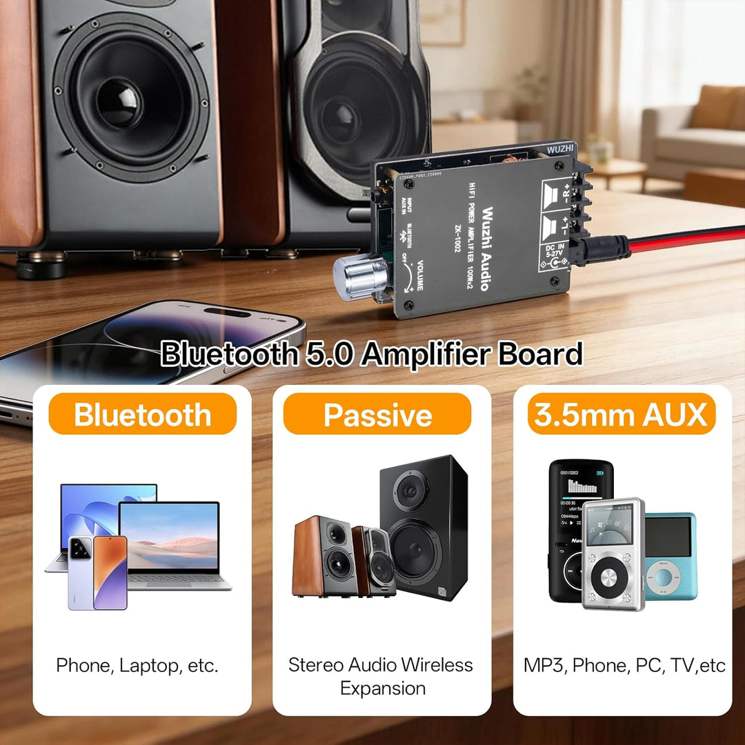 TPA3116 200W Bluetooth-Verstärkerplatine,100W + 100W Audioverstärkerplatine mit LC-Filtertechnik, Zw