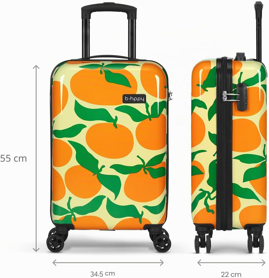 Handgepäck Koffer mit 4 Rollen 53x35x20cm - Hartschalen Kabinentrolley - Zahlenschloss - 33L - Orang
