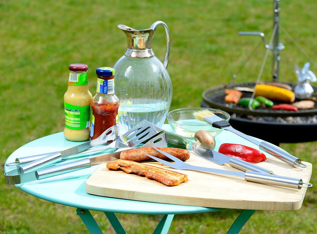 Rosenstein & Söhne Grillkoffer: Edelstahl-Grillbesteck im Aluminium-Koffer (Grillbesteckkoffer, Gril