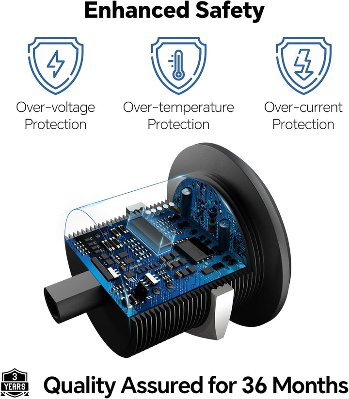acegoo USB C Steckdose 12V Wohnmobil Ladegerät Vollaluminium, Typ C USB Anschluss PD3.0 QC3.0 KFZ Bu
