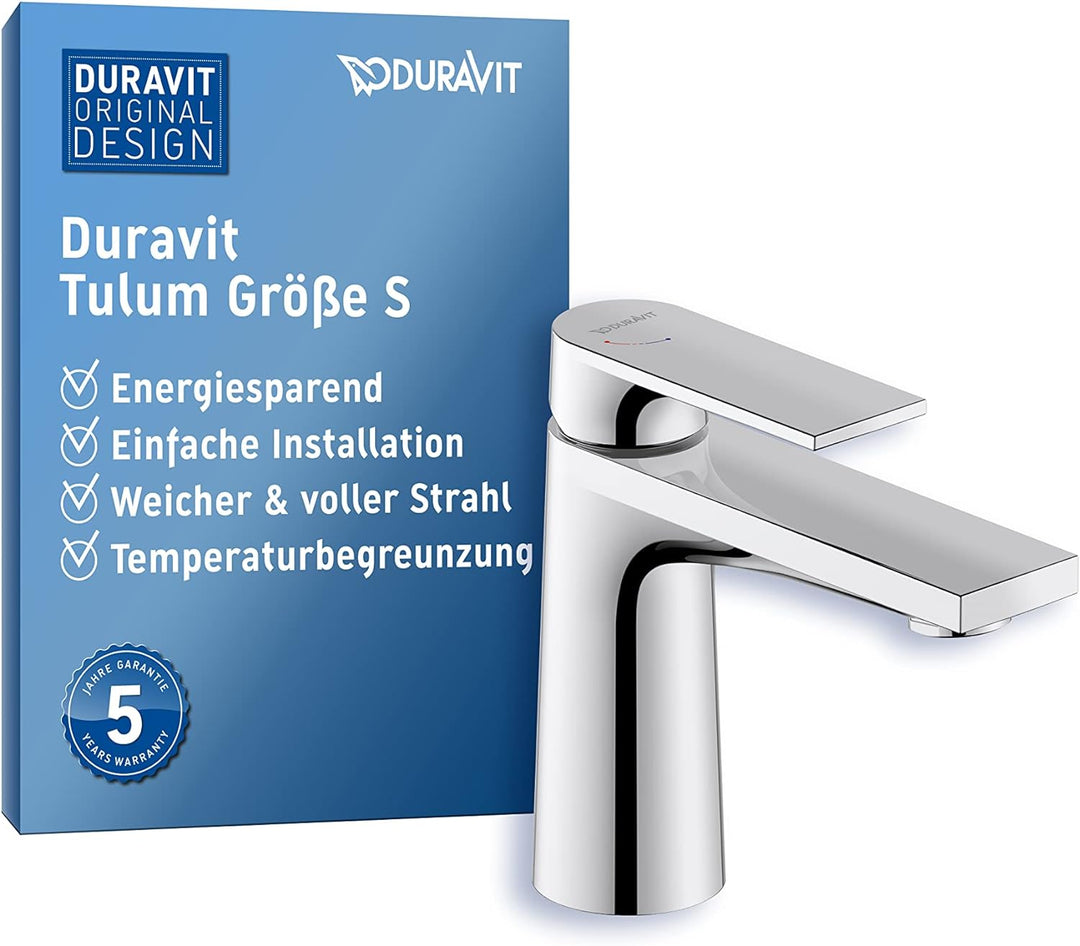 Duravit Tulum Waschtischarmatur, Grösse S (Auslauf Höhe 97 mm), Wasserhahn Bad, Waschbecken Armatur