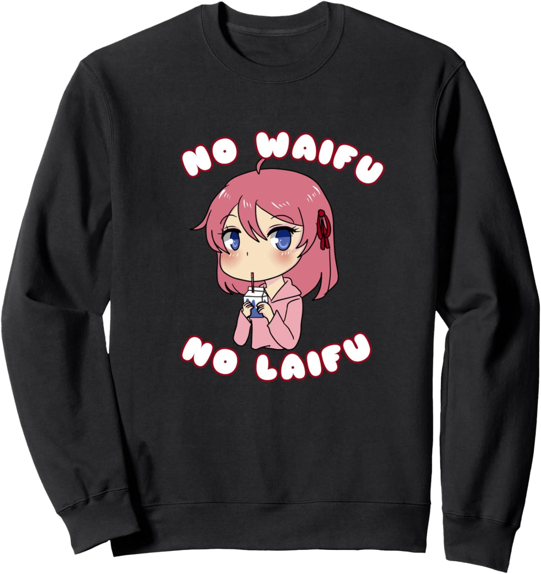 No Waifu No Laifu Japanese Anime Girl Milk Carton Sweatshirt