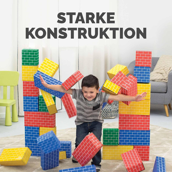 BANKERS BOX at Play Karton-Bausteine für Kinder - 40 Packung grosser & mittlerer stapelbarer Spielst