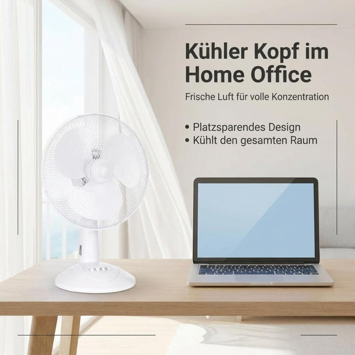 LEX XXL Tischventilator Premium Ventilator Windmaschine Ø30 cm, 3 Geschwindigkeiten, Leistung: 45 Wa