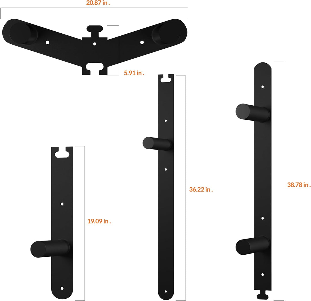 Fitvids Signature Fitness Moderne schwarze Stahllegierung zur Wandmontage, olympische Teller-Aufbewa