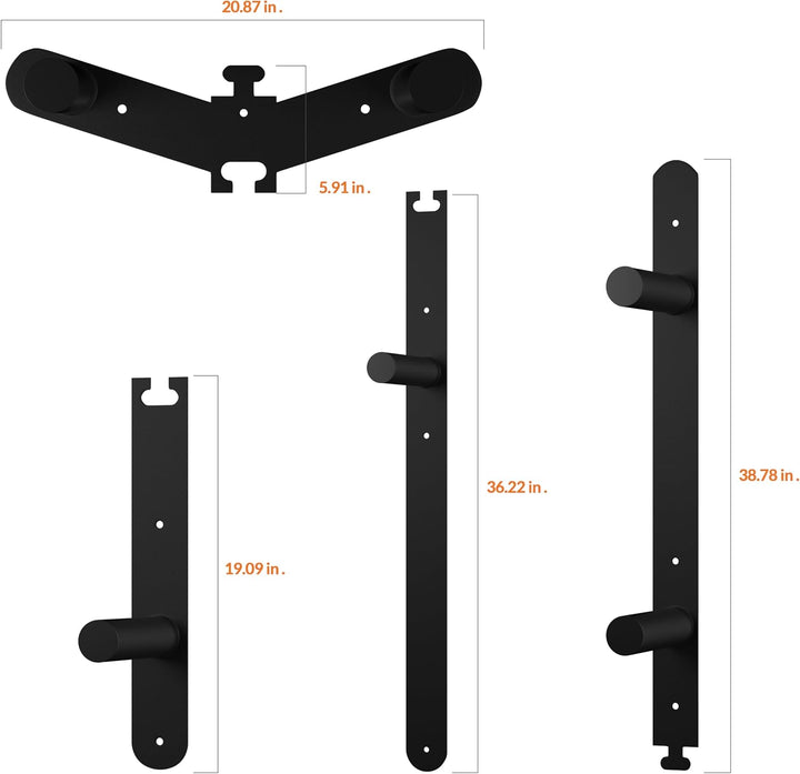 Fitvids Signature Fitness Moderne schwarze Stahllegierung zur Wandmontage, olympische Teller-Aufbewa