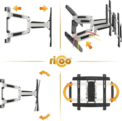 RICOO TV Wandhalterung Fernseher Schwenkbar Neigbar für 40-70 Zoll, Universal TV Halterung S3144, Fe