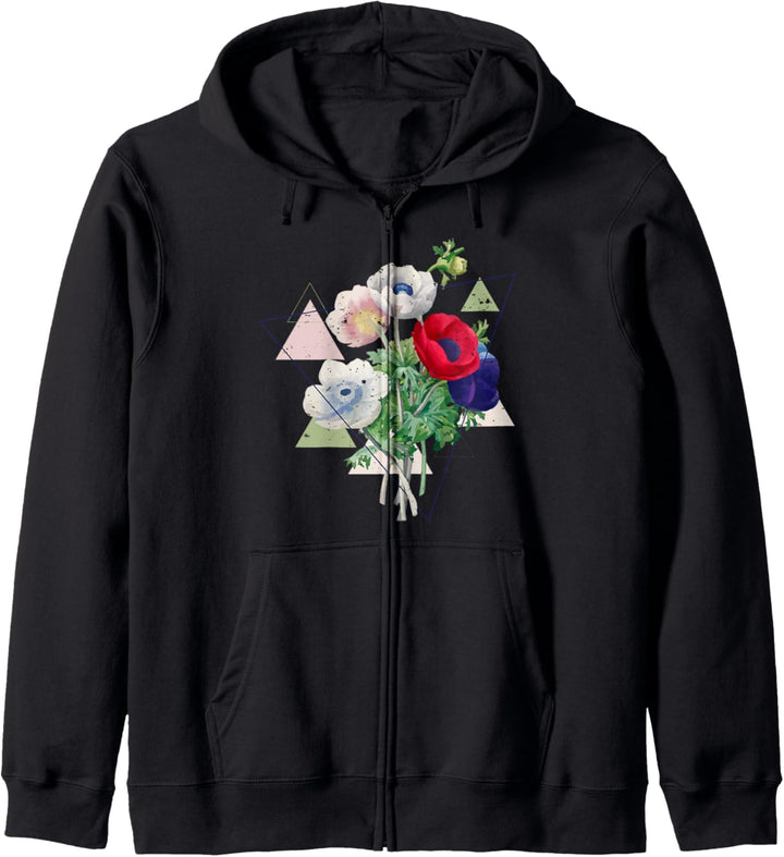 Vintage Botanical Beautiful Floral Flower Power Kapuzenjacke