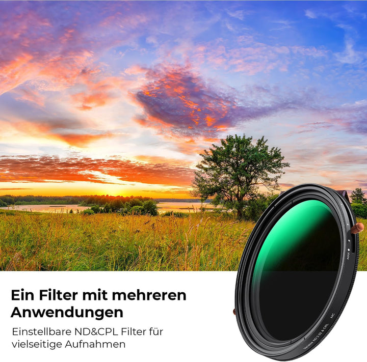 K&amp;F CONCEPT Nano-D Serie ND Filter 58mm CPL&amp;ND2-ND32 2 in 1 multifunktionaler Graufilter und CPL Fil