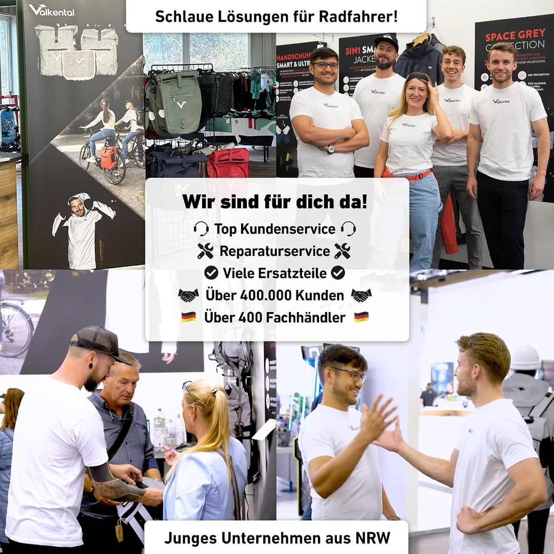 Valkental x KLICKfix 3in1 Lenkertasche 4L, Handyfach, Ebike geeignet | Vollreflektierend für hohe Si