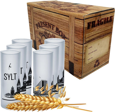 3forCologne Schnapsgläser 6,5cl | 6er Set | Sylt Skyline| Pinnchen, Shotgläser, Tequila, Vodka, Obst