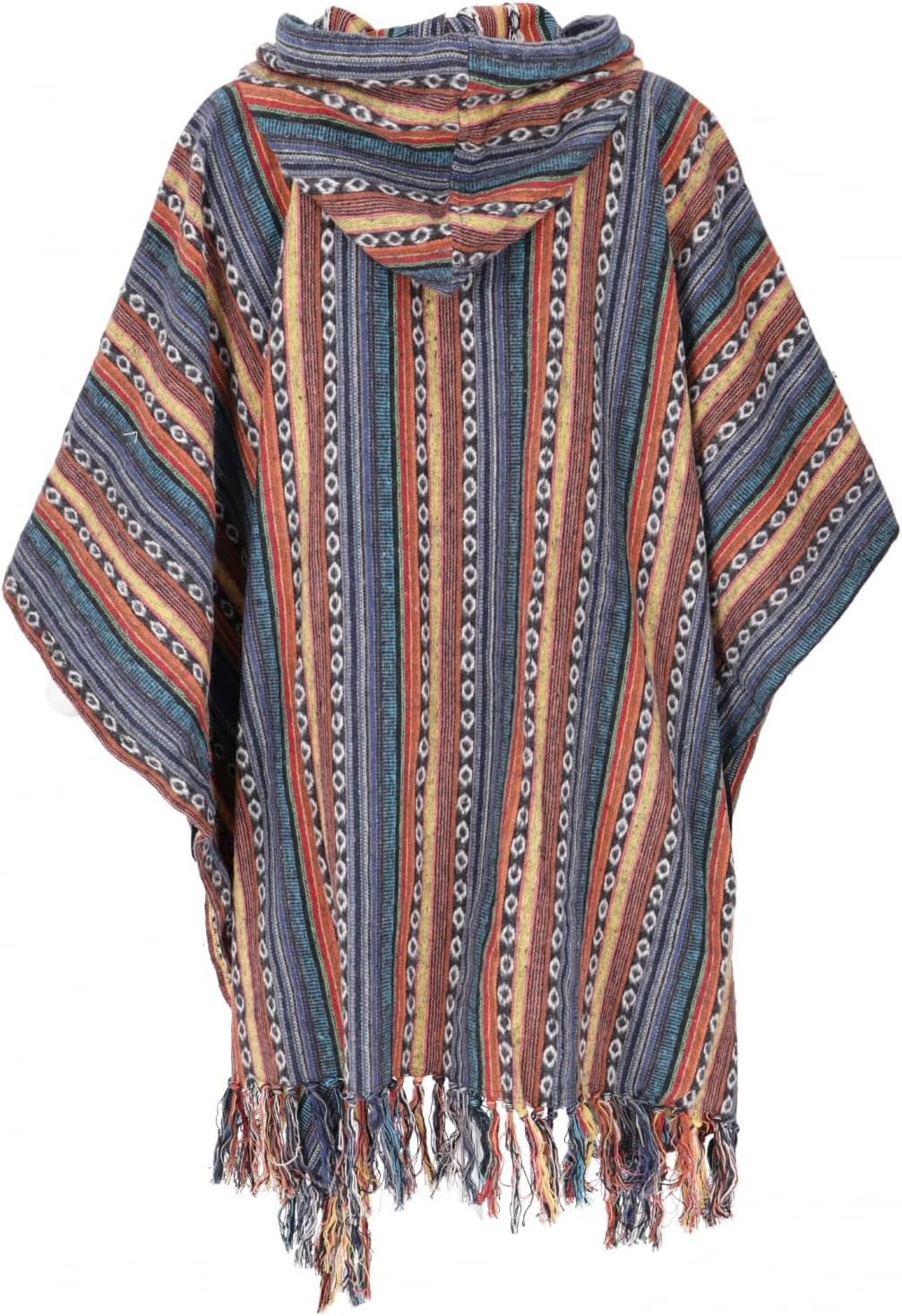 GURU SHOP Poncho Hippie Chic, Ethno Poncho, Andenponcho, Herren/Damen, Blau, Baumwolle, Size:One Siz