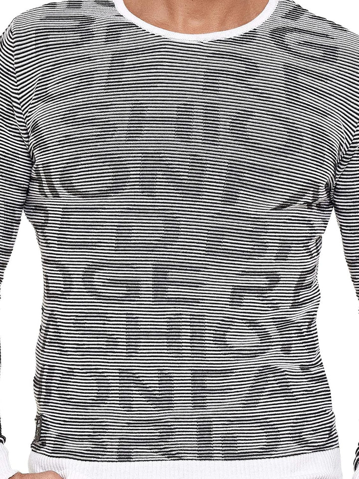 Redbridge Herren Pullover Strickpullover 3D Structure Kontrast XL Weiss, XL Weiß