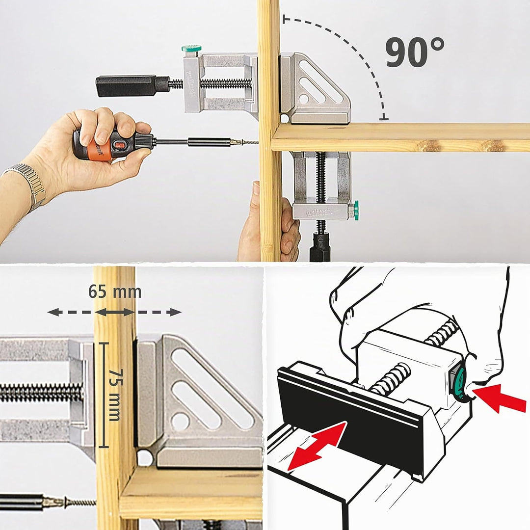 wolfcraft Spannmobil - Eckenspanner I 3415000 I Für vielseitiges und schnelles Spannen - die "dritte