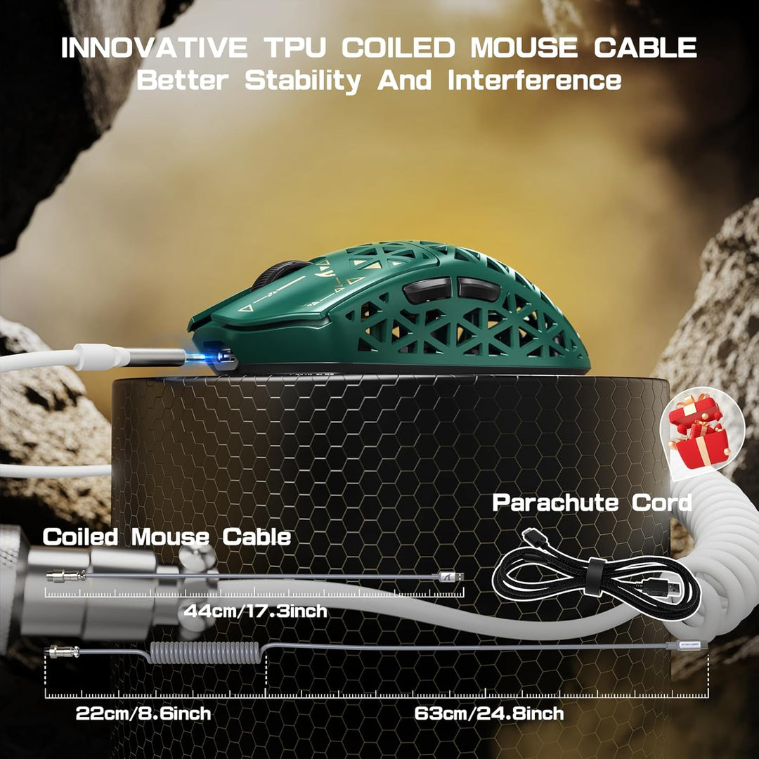 ATTACK SHARK R5 Ultra Carbonfaser Gaming-Maus, 39g Superlight, 8000Hz Kabellose Mouse, 42000 DPI, PA
