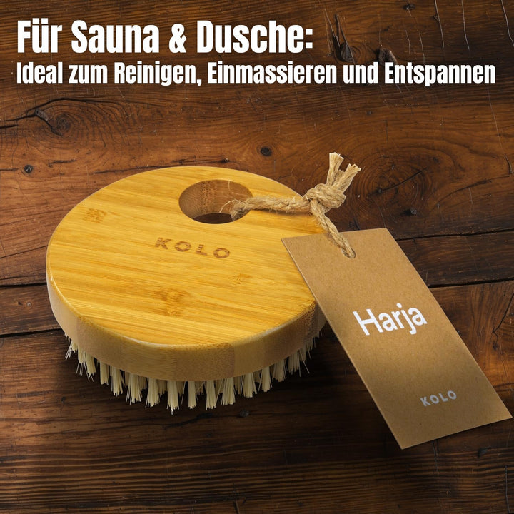 KOLO Sauna Kübel 3 & Kelle - Sauna Aufguss Set - Saunakübel 5l - Aufgusskelle 300ml - Aluminium Weis