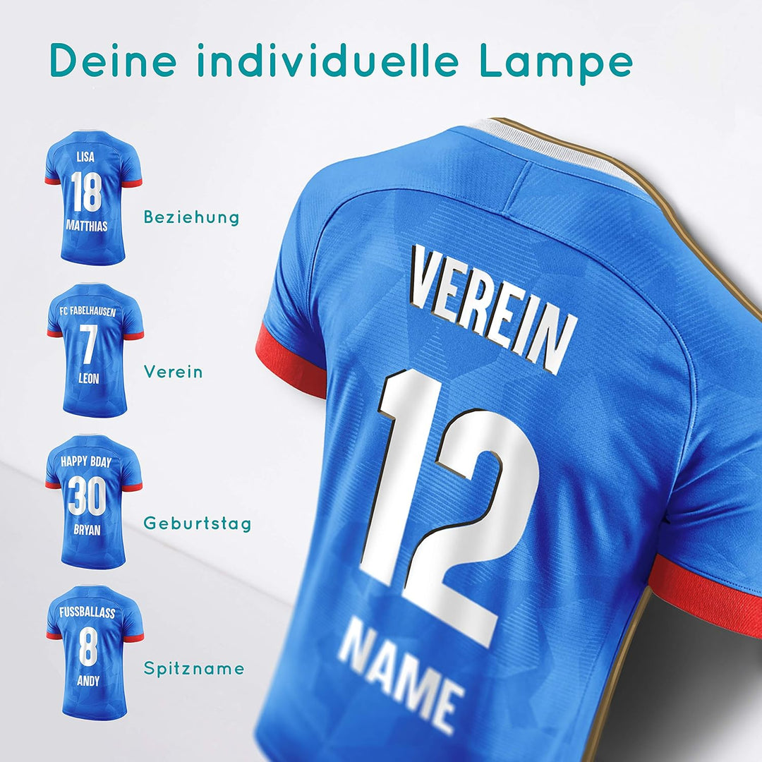 Elbeffekt Trikotlampe für Kiel Fans aus Holz - personalisierbares Geschenk - schenke Dein individuel