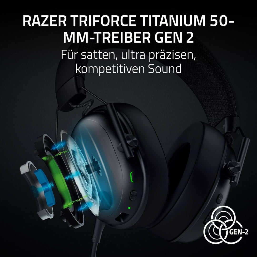 Razer BlackShark V3 - Kabelloses E-Sport-Headset - Triforce 50mm Treiber - Abnehmbares Breitband-Mik