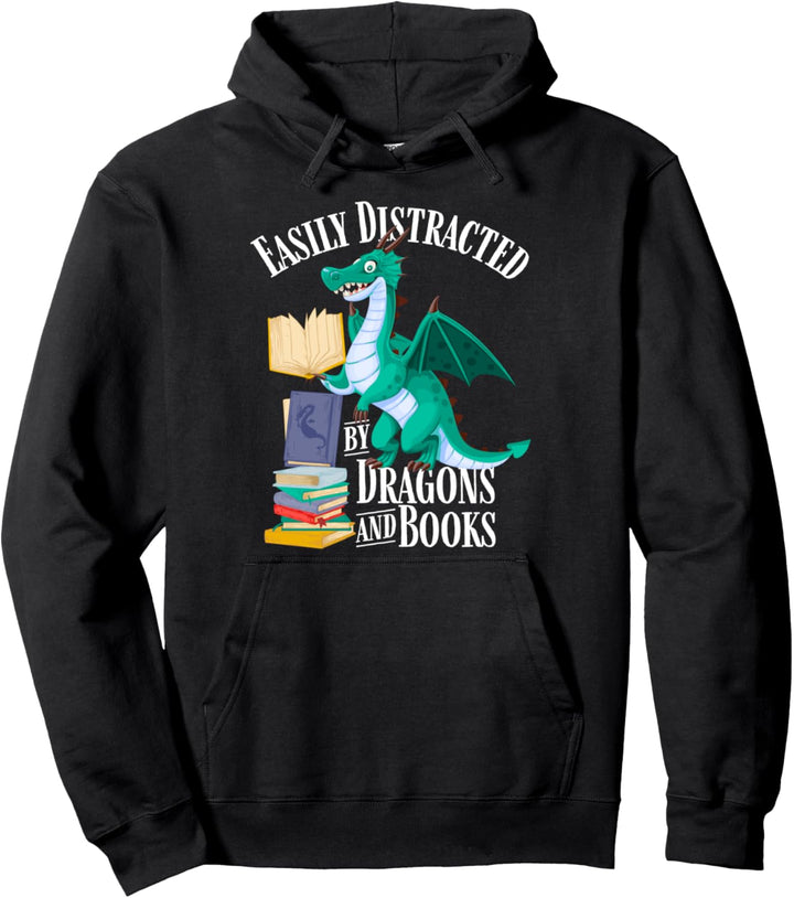 Leicht abgelenkt von Dragons and Books T-Shirt, Dragons Pullover Hoodie