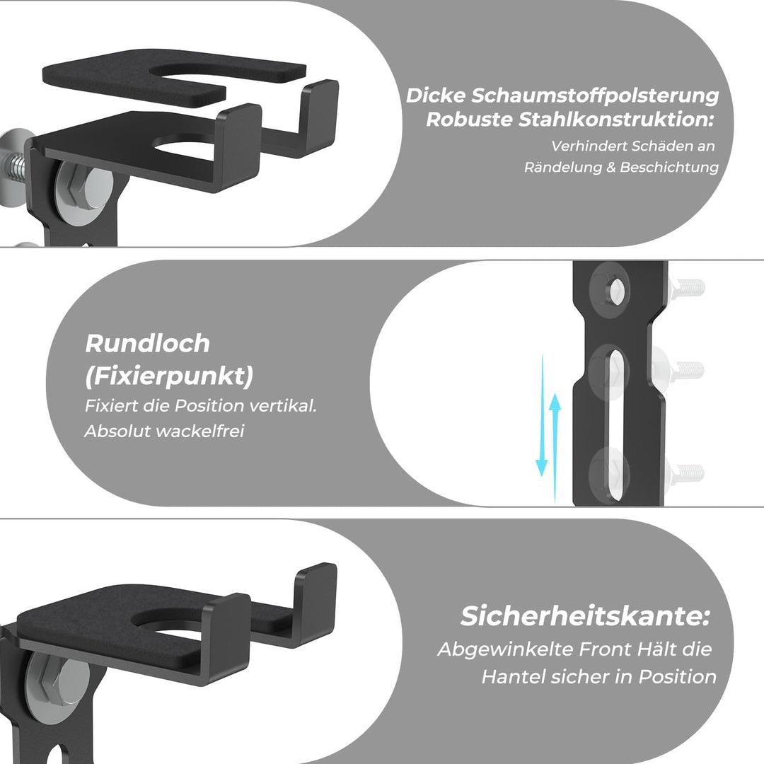 J Bryant Universeller Rack-montierter Langhantelhalter, passend für 2x2 / 2x3 / 3x3 Power Racks, kom