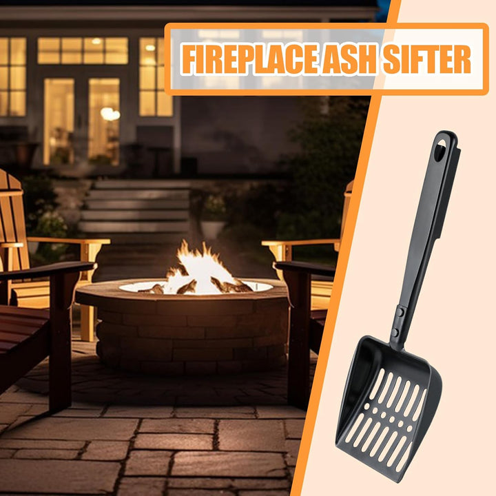 Metall Kamin Ascheschaufel Hohl Holz Ofen Sieb Eisen Kohle Schaufel Feuerstelle Werkzeug Langlebig O