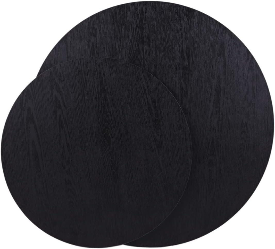 MaximaVida Set runder Tischplatten Chicago 58 cm und 45 cm schwarz 58 x 58 x 2 / 45 x 45 x 2 cm, 58