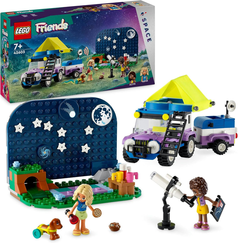 Lego Friends Sterngucker-Campingfahrzeug Set mit Geländewagen-Auto und Spielzeug-Teleskop, Geschenk