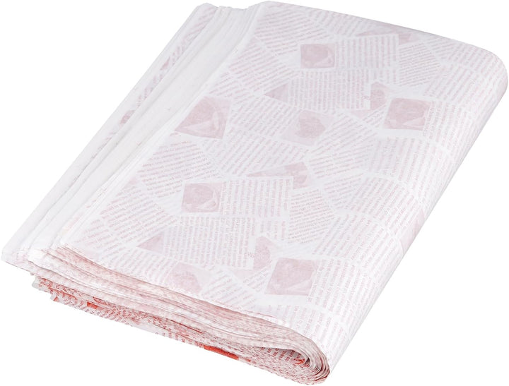 300 Stück Deli Papierblätter 38 x 28cm, Bedrucktes Backpapier Zuschnitte Zeitungsoptik, Pommes Papie