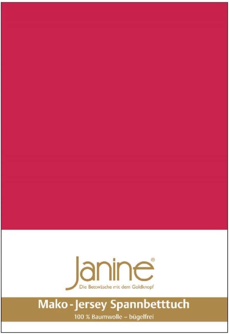 Janine Spannbetttuch 5007 Mako Jersey 140/200 bis 160/200 cm rot Fb. 61 140/200 cm - 160/200 cm Rot,