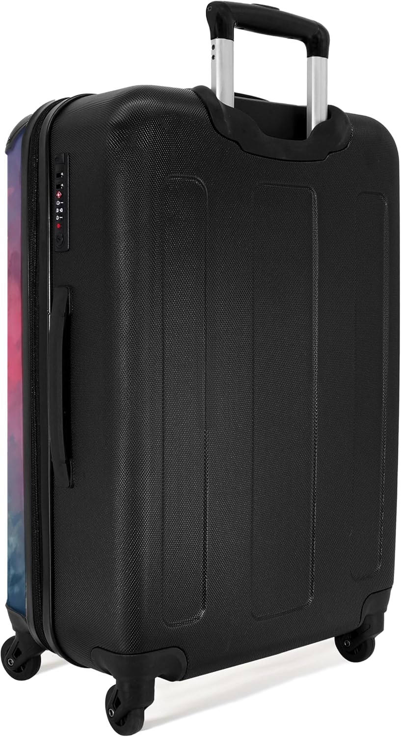 NoBoringSuitcases.com® Grosser Koffer - Totenkopf - Blumen - Aquarell - Botanisch - Schädel - Kombin