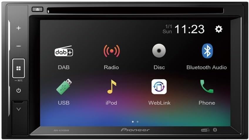 Pioneer AVH-A240DAB 2-DIN-Multimedia Player, 6,2-Zoll ClearType-Touchscreen, Smartphone-Anbindung, U