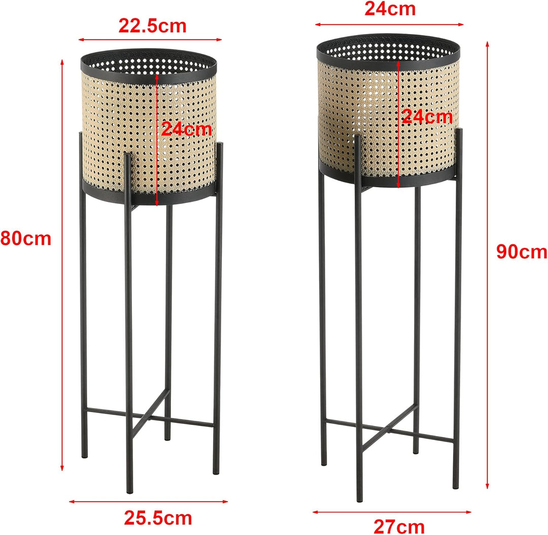 [en.casa] Pflanzständer Colfontaine 2er Set Blumenständer-Set Pflanztopfhalter in 2 Grössen Metall S
