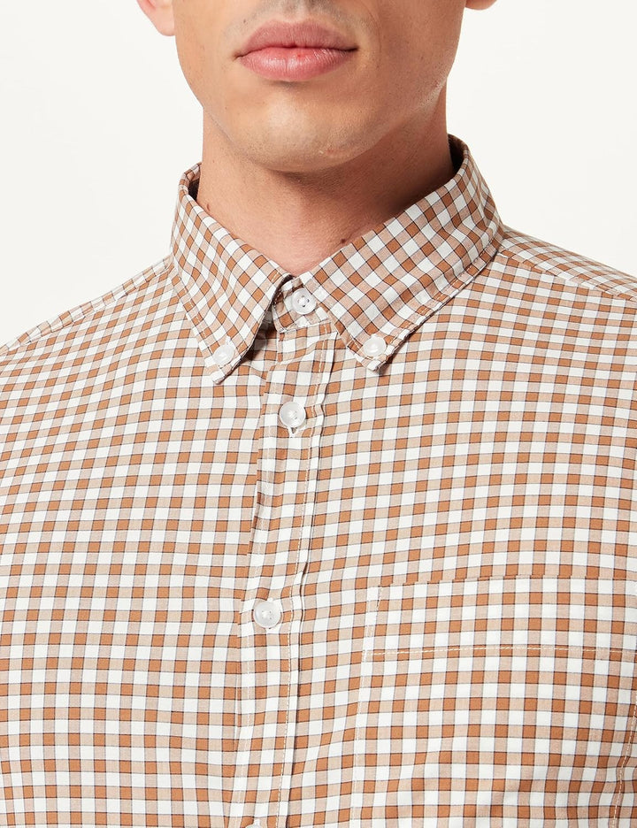 s.Oliver Slim: Karohemd aus Baumwollstretch 3XL Brown, 3XL Brown