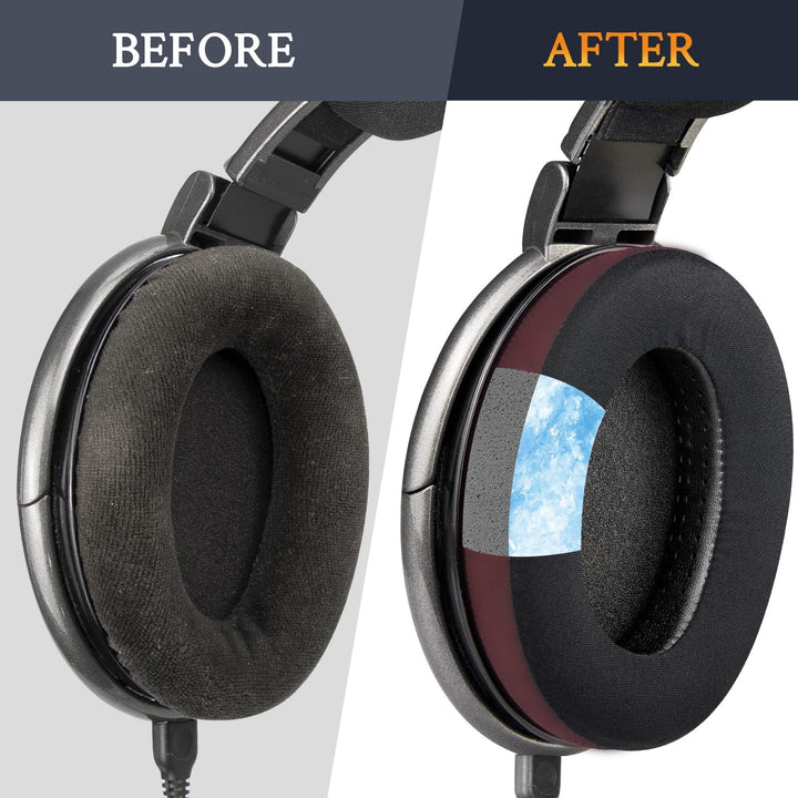 SOULWIT Kühlgel Ersatz Ohrpolster für Sennheiser HD650, HD660 S, HD600, HD6XX, HD58X, HD580, HD565,