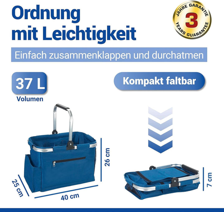 Universal Outdoor Korb, faltbarer Transportkorb für Garten, Haushalt und Freizeit, variable Innenein