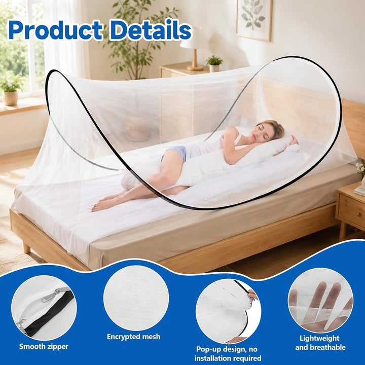 Moskitonetz Pop Up, 200 x 80 x 56 cm Moskitonetz Reise Moskitonetz Bett Faltbares Einfache & Schnell