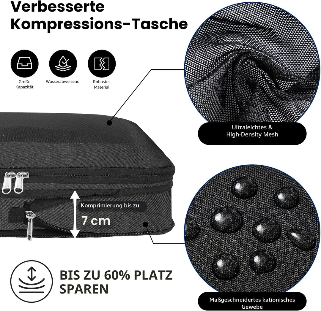 Kompressions-Packwürfel, Verbessertes Netzfenster, Sichtbar und Tragbar, Erweiterbare Reisegepäck-Or